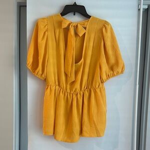 Peplum Mustard Yellow Blouse